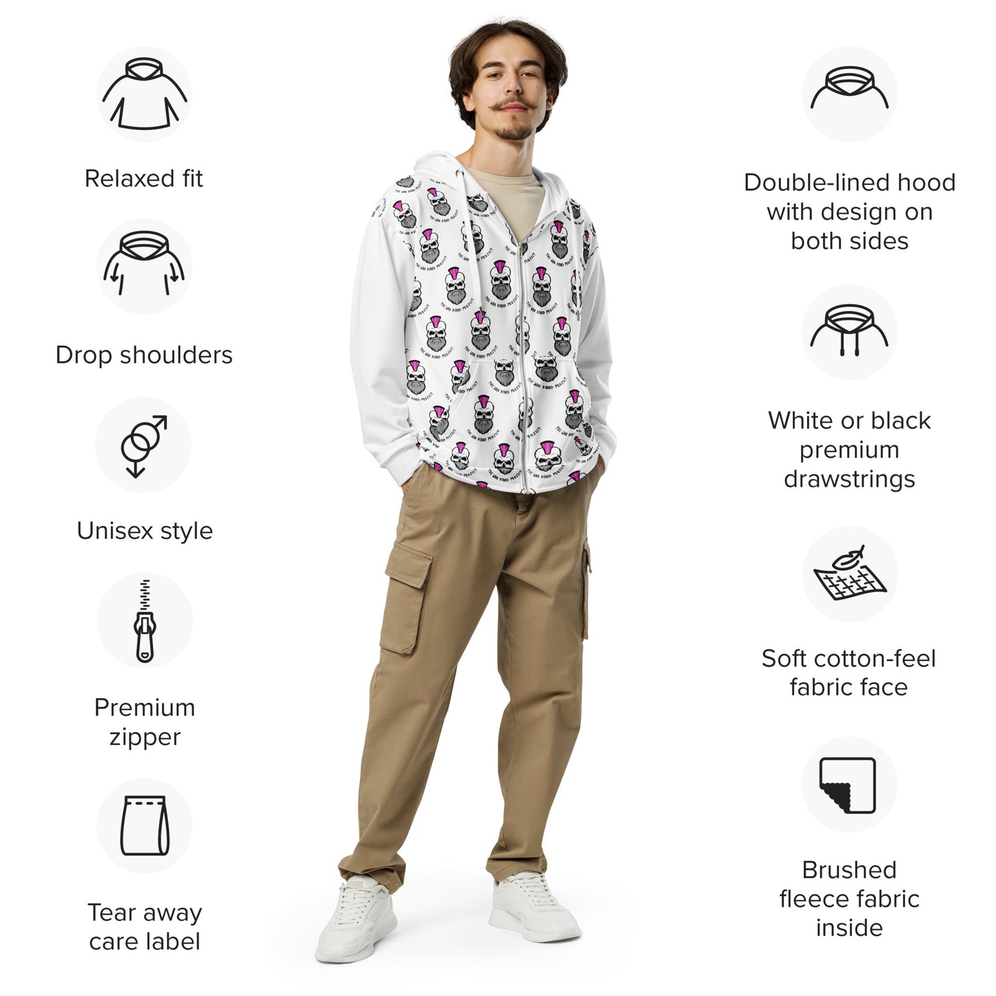 OG Logo All-over Print Unisex Zip Hoodie