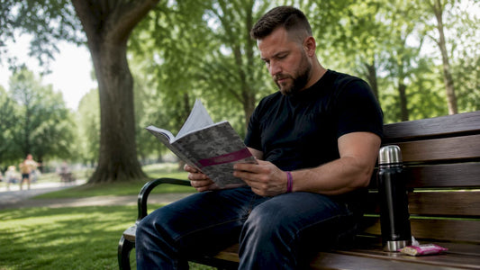 Service member reviewing military regulations at home