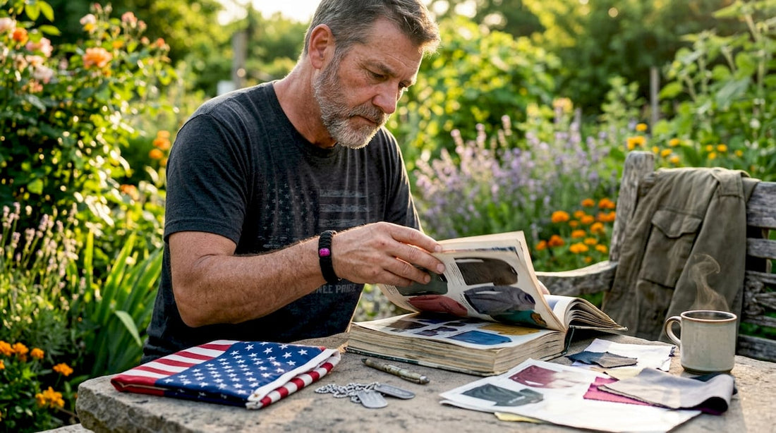 Veteran browsing veteran pride clothing catalog