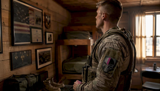 Soldier displaying combat patch on right sleeve