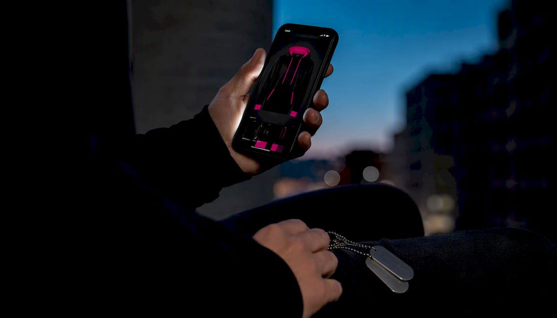 Hand browsing veteran apparel online on smartphone