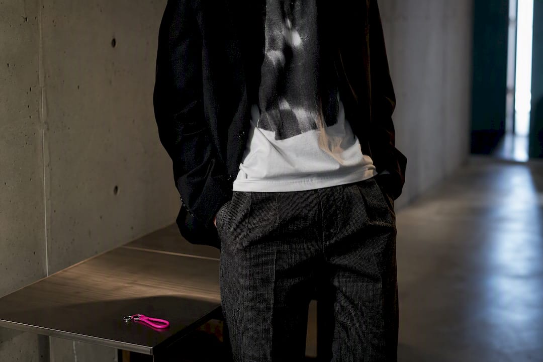 Layered graphic tee outfit with blazer