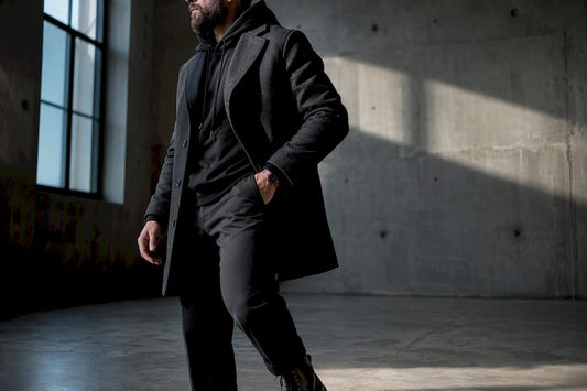 Veteran styling a layered hoodie outfit