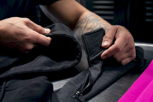 Comparing hood and quarter zip collar details