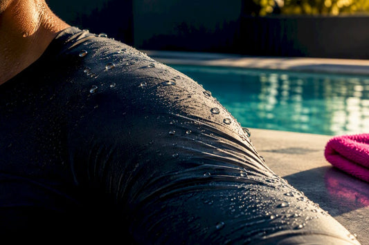 Wet stretched sun-protective shirt fabric