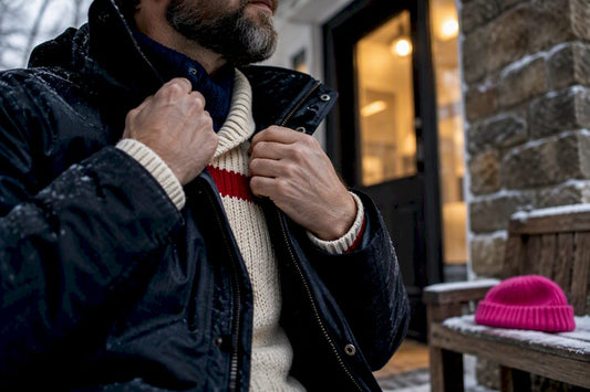 Veteran layering warm patriotic winter colors