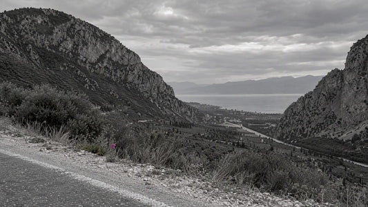 Thermopylae mountain pass beneath steep slopes