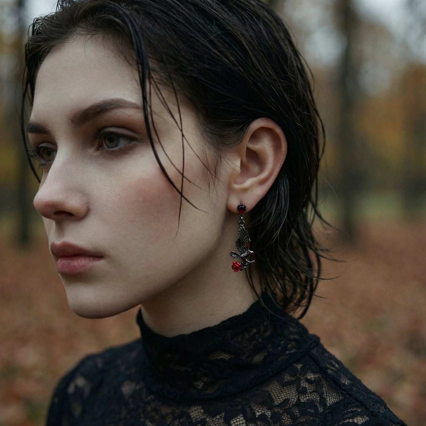 Raven Rose Earrings by WarBeardProject